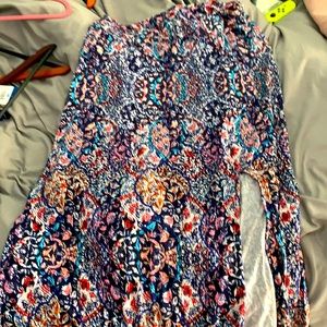 High slit flower maxi skirt